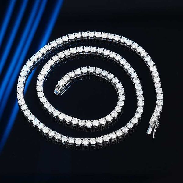 

factory wholesale iced out 925 sterling silver 3mm 4mm 5mm 6mm vvs moissanite diamond tennis necklace chain for fine jewelry
