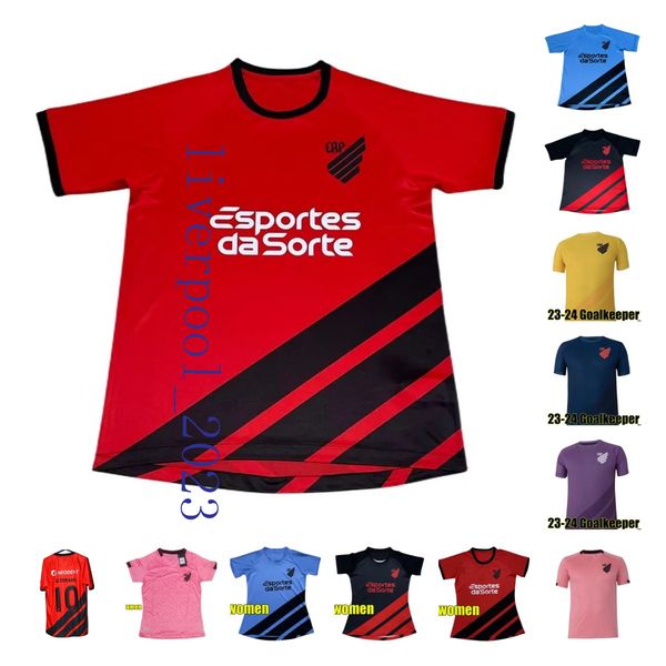 

2023 2024 club athletico paranaense soccer jerseys 23 24 goalkeeper malos romero cirino carnobio rocha men women football shirts vitinho hom, Black;yellow