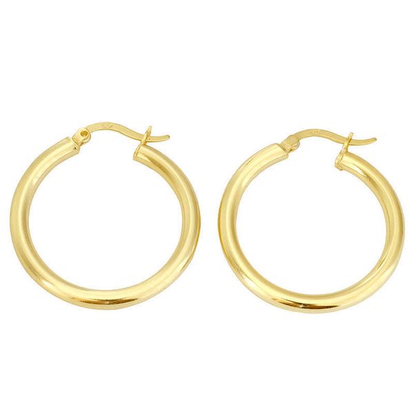 

wedding rings fashion trendy 925 sterling silver xoxo ridge round circle hoop earrings handmade simple style hoop earrings for women, Golden