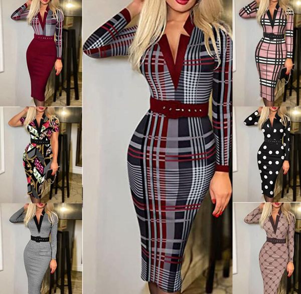 

casual dress women's 2023 summer new fashion women's wrap buttocks v-neck digital printed women's dress, Black;gray