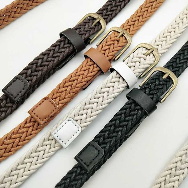 

belts vintage tenun rajutan ikat pinggang untuk wanita boho gaya pantai handwoven fashion belt putih hitam faux leather belt w0424, Black;brown