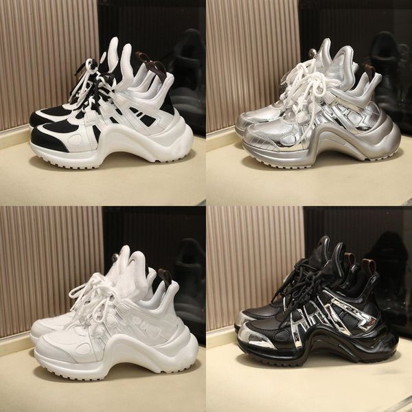 

designers sneakers women platform casual shoes patchwork leather walking shoe retro tennis trainers light outdoor boots, Black