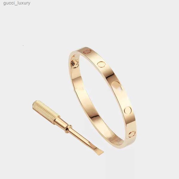 

gold mens bracelets designer bangles love bracelet titanium steel silver rose braclets bangle women men screw screwdriver jewelry couple gif, Black