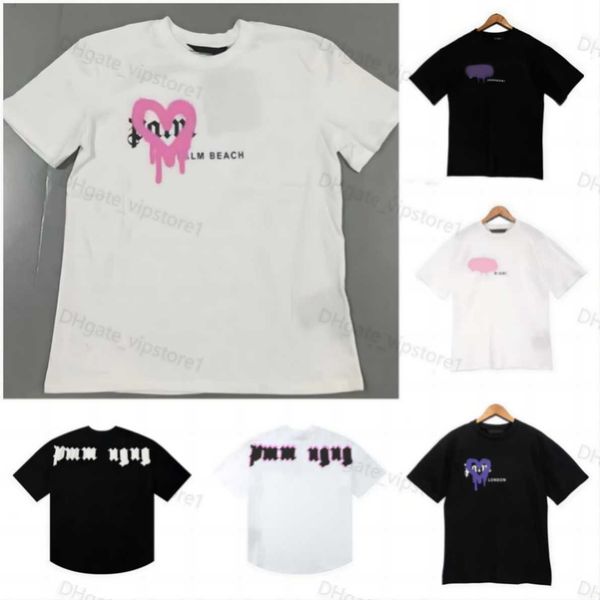 

men's t shirts t shirt palms palmangel city designer limited inkjet graffiti letter printing men's women's sailboat short-sle, White;black