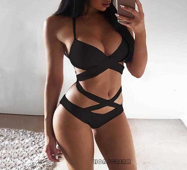 

women039s cutout halter designer bikini onepiece push up esigner swimwe monokini swimsuit bandage swimwear women039s f7955918, White;black