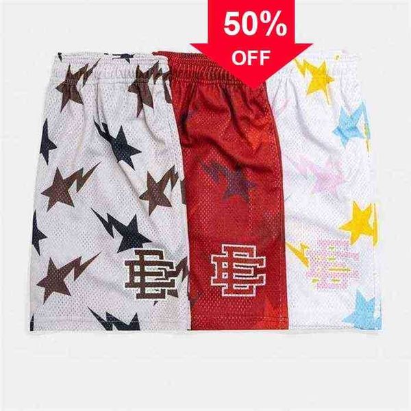 

fashion ee brand eric emanuel basic short men's fitness shorts mesh breathable beach sports pants series summer gym workout casualbreat, White;black