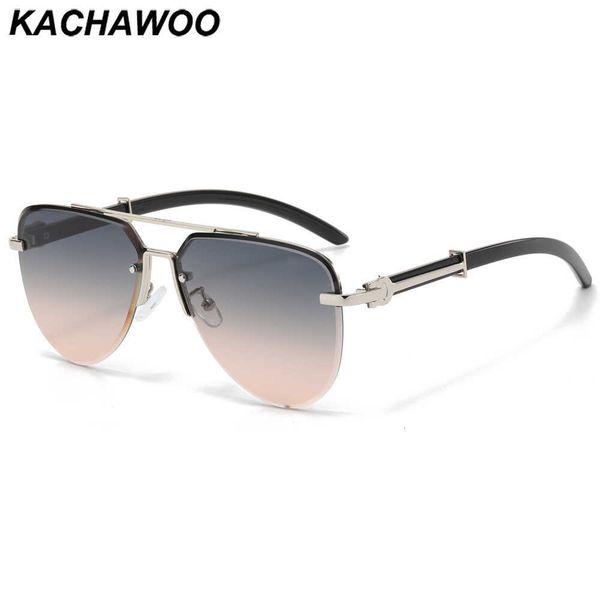 

fashion half-frame sunglasses kachawoo half frame big for men uv400 metal fashion sun glasses women outdoor accessories grey brown european, White;black