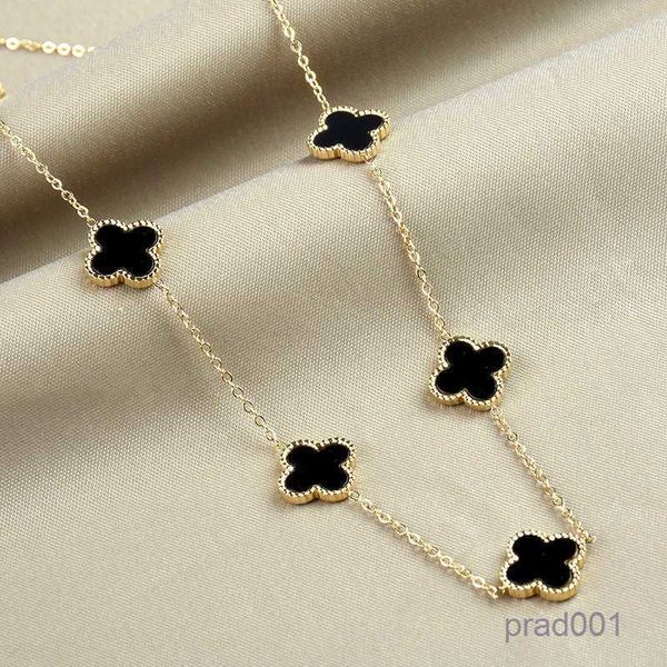 

clover luxury brand pendant stainless steel 18k rose gold ladies necklaces bracelet jewelry for women gift, Silver