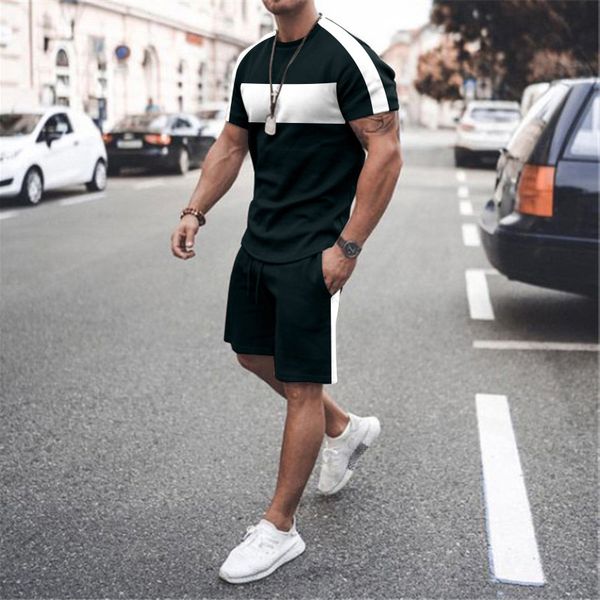 

mens tracksuit shorts set tracksuits designer mens designer sets men's t-shirt suit summer crew neck short sleeve black size 6xl shorts, Gray