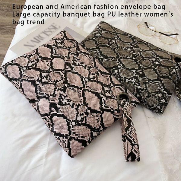 

evening bags clutch bag purse exquisite pu leather handbag snake pattern pouch envelope ladies party banquet 230424