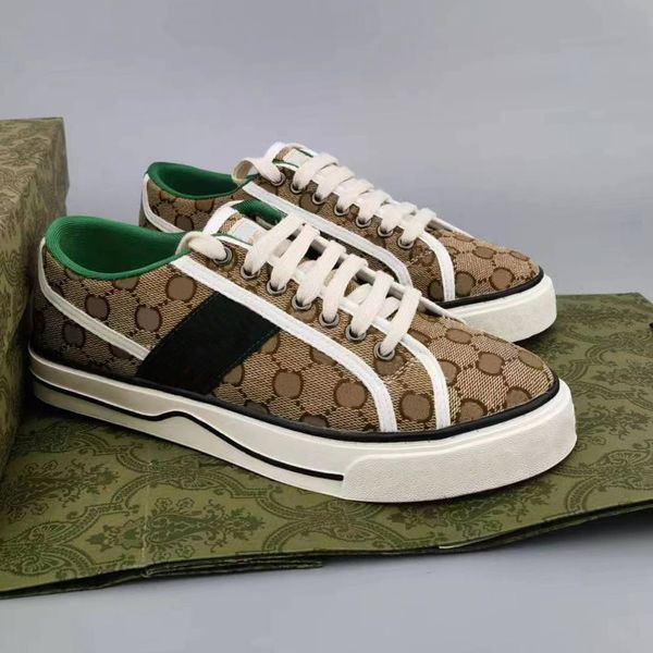 

tennis 1 sneaker designers canvas luxurys shoe beige blue washed jacquard denim men shoes ace rubber sole embroidered vintage casual sneaker, Black