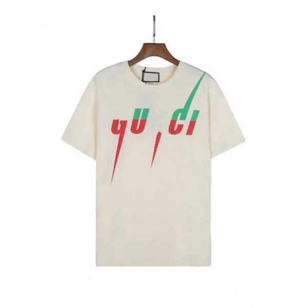 

2023 mens t shirts g lightning letter printed short sleeve fashionable cotton breathable sweatshirt mens and womens high lothing, White;black