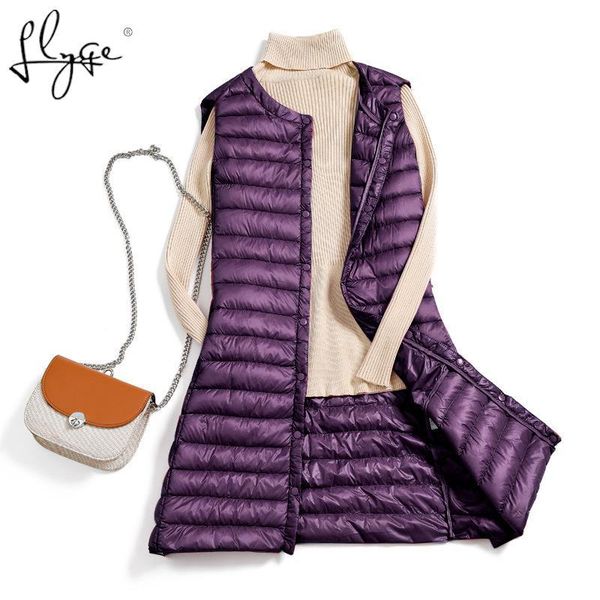 

leather women's sleeveless duck down vest plus size portable ultra light pink khaki casual female vests 2021 winter new woman waistcoat, Black
