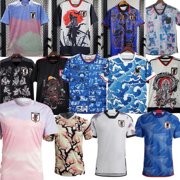 

japan 23 soccer jersey minamino nagatomo doan yoshida asano 2023 match day details special-edition 22 23 football shirt osako men set kids k, Black;yellow