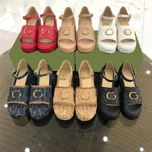 

designer sandals women coarse high heel sandals metal buckle decoration lady summer high heel shoes outdoor party beach shoes, Black