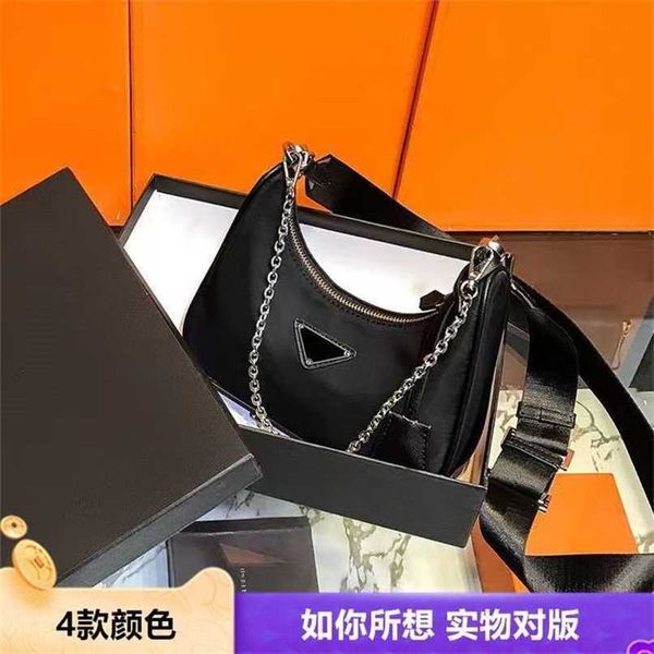 

designer bag yang same style nylon three in one bag 2005 combination hobo one shoulder crossbody bag underarm chain strap small body bag for