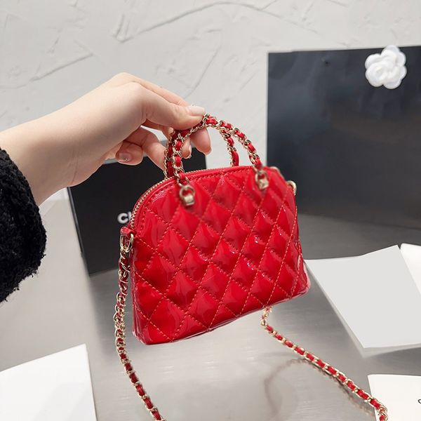 

womens patenet leather shell bags hand totes gold metal hardware matelasse crossbody minimalist classic quilted cosmetic case 20x12cm clutch