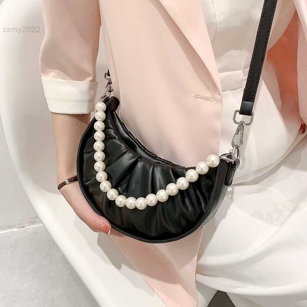 

totes half moon bag for women pearl armpit bag fashion purses and handbag luxury designer shoulder bag cute crossbody bag