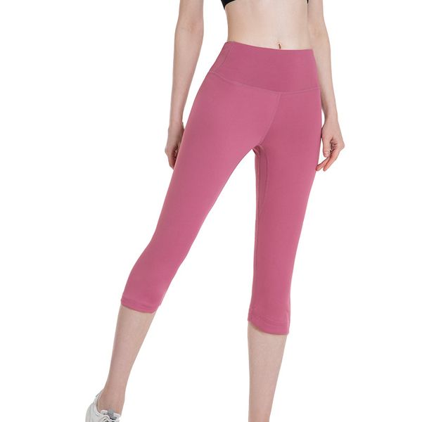 

high waist yoga outfit for women solid color capri cropped pants summer activewear ladies workout leggings fitness supplies bubble butt spor