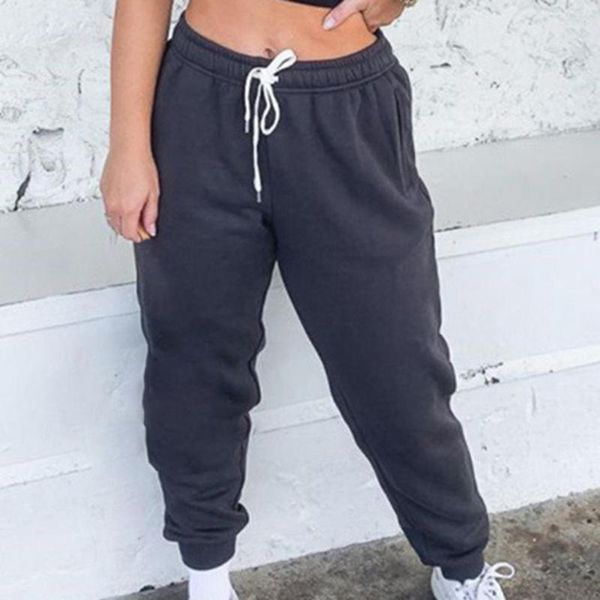

Women's Pants Women Sweatpants Comfy Ankle Tied Elastic Waist Sweat Absorption Female Sport Trousers For Gym, Wine red