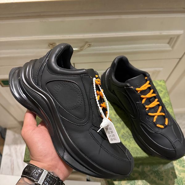 

fashion designer shoes real luxury leather handmade multicolor gradient technical sneakers women famous shoe casual shoes trainers brand s30, Black