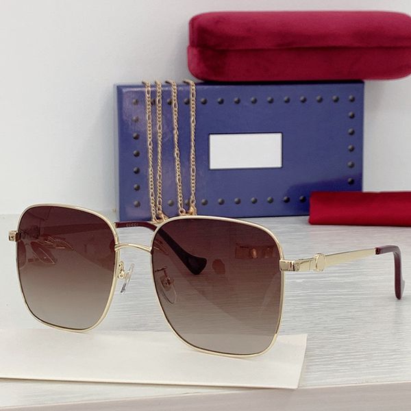 

chain sunglasses gg1092 womens designer sunglasses business leisure metal mirror legs invisible metal frame metal chain eyeglasses, White;black