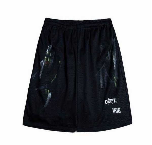 

men's shorts american fashion galleryes depts hand-painted splash printing pure cotton terry fog high street 5-point casual pants 4 ua3, White;black