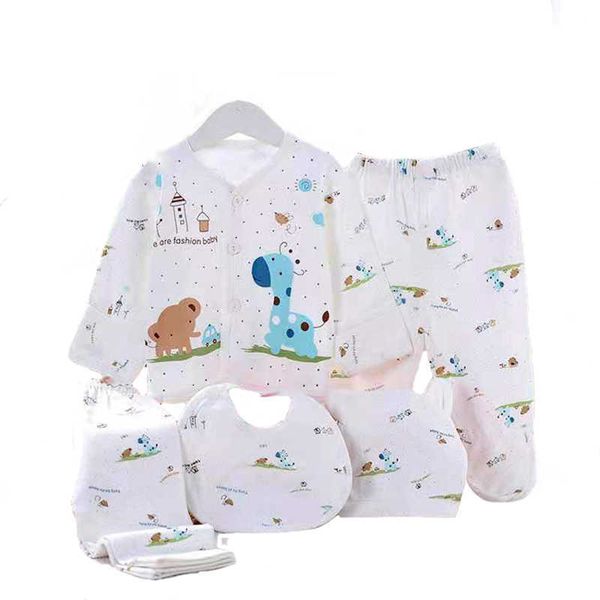 

clothing sets newborn baby clothing suits 0-3 months cartoon cotton 5pcs/set baby girl outfits w0424, White