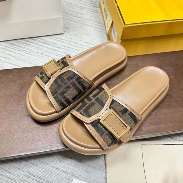

slippers women luxury designer sandals ladies sliders fashion flip flop versatile leather casual comfort slides outdoor summer, Black