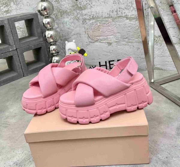 

luxury designer women summer sandals fashion genuine leather high heels flats runway platform wedegs beach peep-toes design shoes hook loop, Black