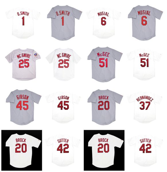 

cardinal ozzie smith baseball jerseys st. stan musial mark 25 mcgwire willie mcgee lou brock keith hernandez bruce sutter white grey size s-, Blue;black