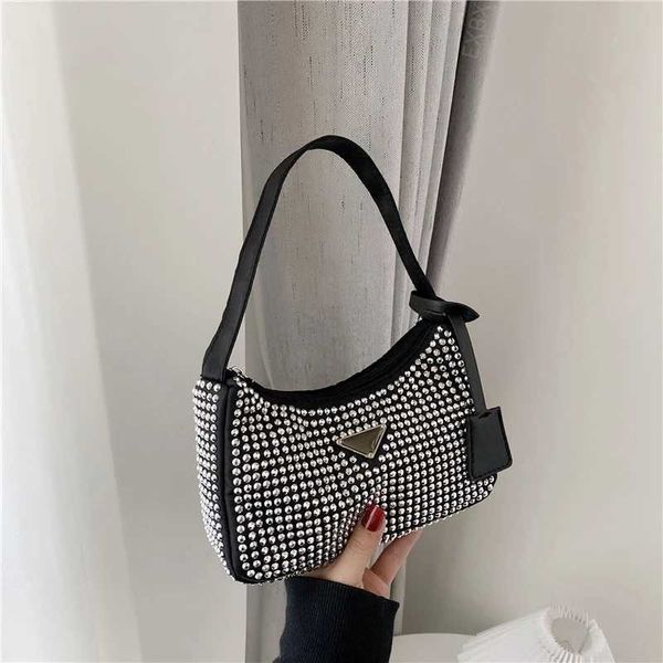 

evening bags fashion shoulder bags women luxury designer handbag soft leather hobos underarm bag zipper diamond dinner clutch purse new tren