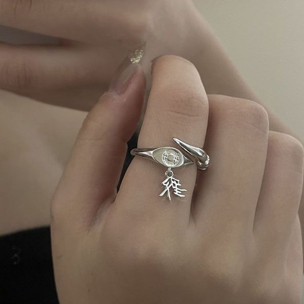 

personalized rings promise rings for womens minority design high-level opening ring spider fluid symbol personality fashion combination wear, Silver