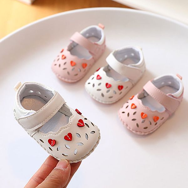 

sandals summer kids baby girl sandals shoes soft bottom infant hollow sneakers comfortable baby toddler shoes princess 0-1 years old 230425, Black;red