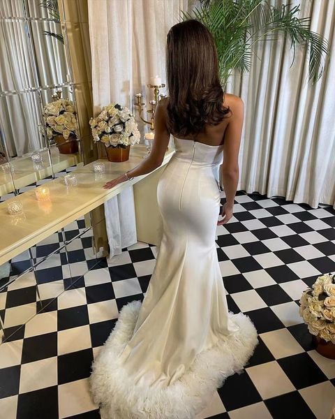 

ivory mermaid evening dresses party ruffles tulle side slit long sweep prom formal gowns, Black;red