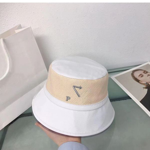 

23 luxury designer bucket hats collision color fisherman cap casquette splicing geometric triangle cap for women and men fashion sunscreen u, Blue;gray