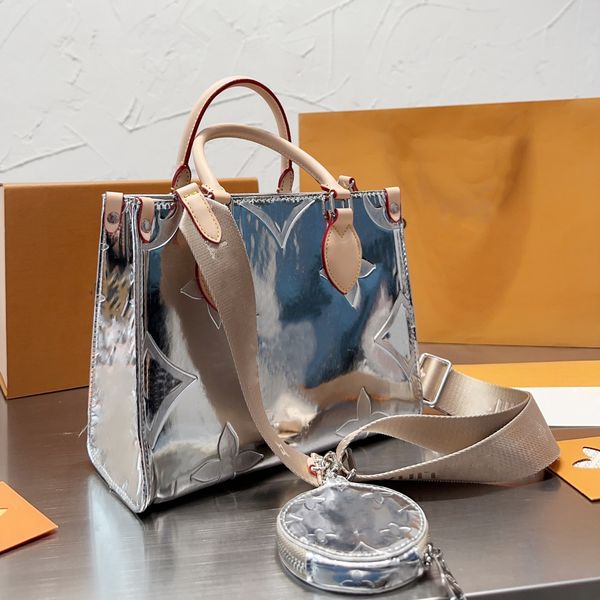 

23ss blingbling women totes beach bags handbag shouder crossbody onthego shopping bag luxurys designers messenger handbags pm 25cm with coin