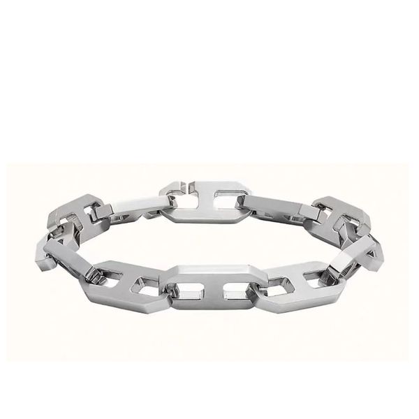 

maillon h big bracelet for woman designer for man couple gold plated 18k t0p highest counter advanced materials jewelry luxury gift for girl, Golden;silver