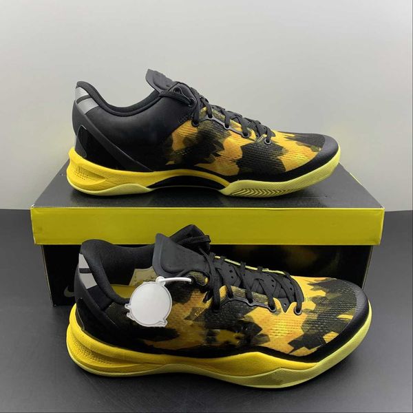 

basketball shoes zoom ko 8 system gc black/electric yellow running designer shoe outdoor sports traniners sneakers ship shoebox
