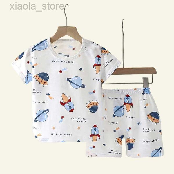 

clothing sets popular in summcottonsafe baby children clothes set cute cartoon short sleeve home pajamas set soft breathable pajamas, White