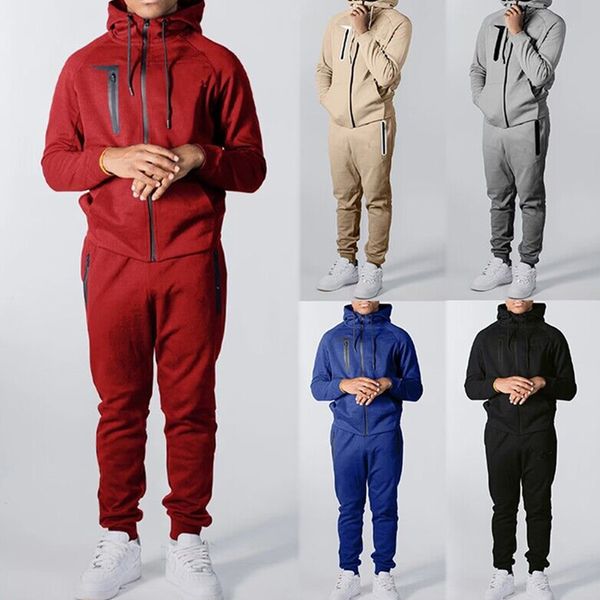 

designer tracksuits men fall winter jogger suits plus size 3xl sweatsuits long sleeve outfits zipper jacket and sweatpants two piece sets ca, Gray