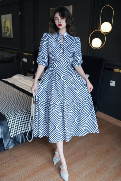 

chan2023 new summer dresses for women's hollow out dresses dinner dress party dresses ootd fashion grade logo dress print dresses birth, White;black
