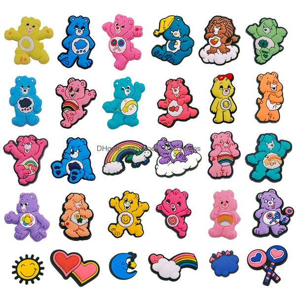 

shoe parts accessories cute cartoon bear charms for clog jib girls teens decoration drop delivery otrpb, White;pink