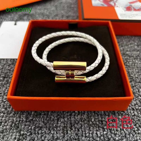 

hemres designer bracelet new hand leather folding cowhide woven double-layer colorful bracelet personalized fashionable for men women lovers, Golden;silver