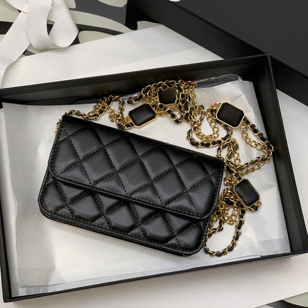 

designer chain bag luxury crossbody bags genuine leather shoulder bag 15cm high imitation handbag with box zc143
