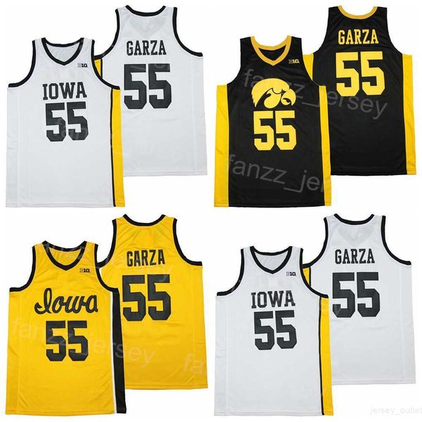 

iowa hawkeyes jerseys college basketball 55 luka garza shirt university team color white black yellow breathable pure cotton sports pullover