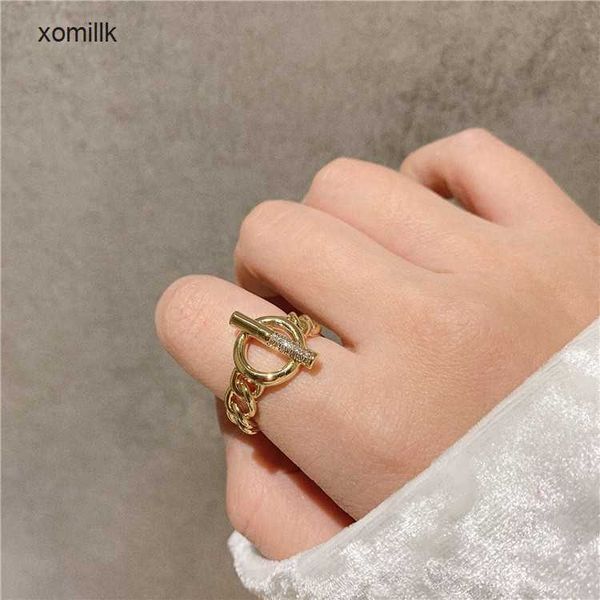 

hermm designer necklace band rings 2023 korean version opening 14k gold plated micro inlaid cross ring tiktok net red solid jewelry, Silver