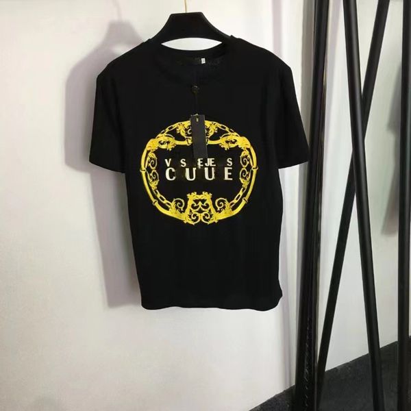 

women's plus size t-shirt designer of luxury t-shirt brand t shirt clothing spray letter short sleeve spring summer tide men and women, Black