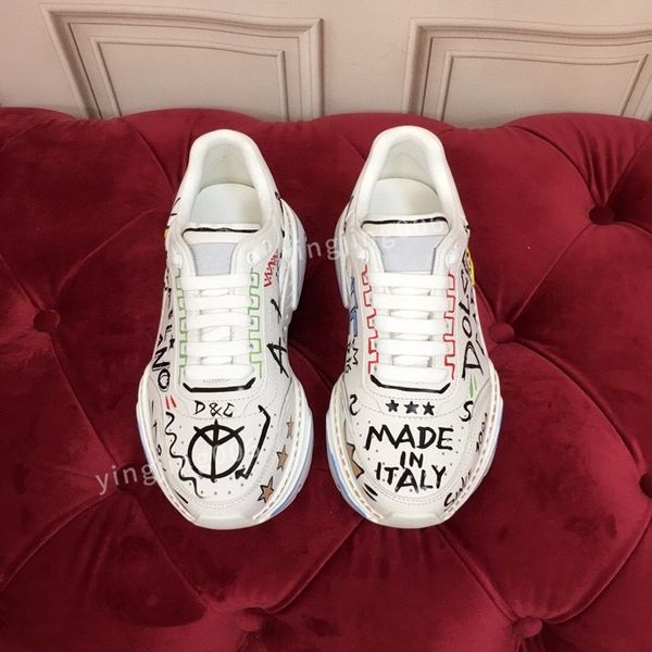 

brand quality casual shoes leather lace-up sneaker fashion lady flat running trainers letters men gym sneakers, Black