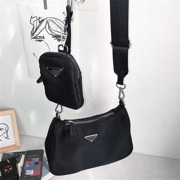 

designer bag ins super fire three in one package 2023 new versatile small underarm package chip chain one shoulder crossbody bag canvas